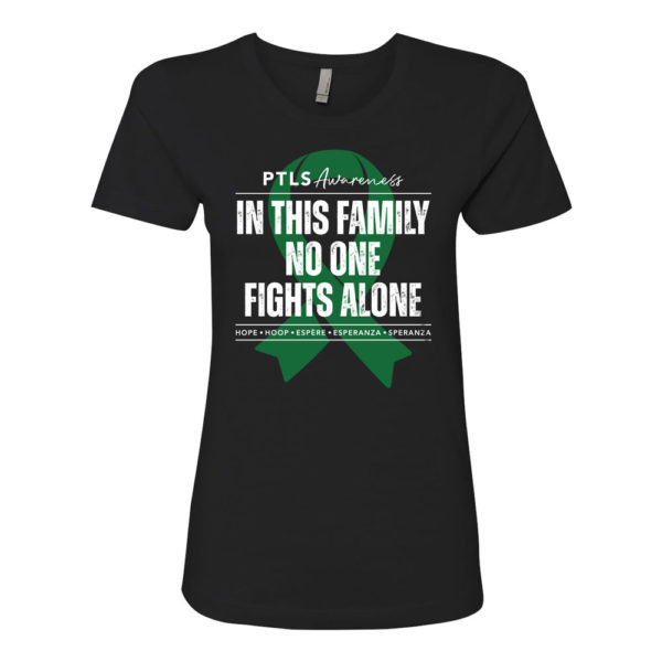 In This Family No One Fights Alone Women's Boyfriend Tee - Black