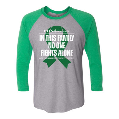 In This Family No One Fights Alone 3/4 Baseball Tee