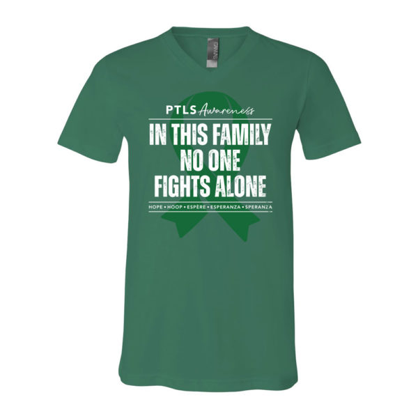 In This Family No One Fights Alone V-Neck - Kelly Green
