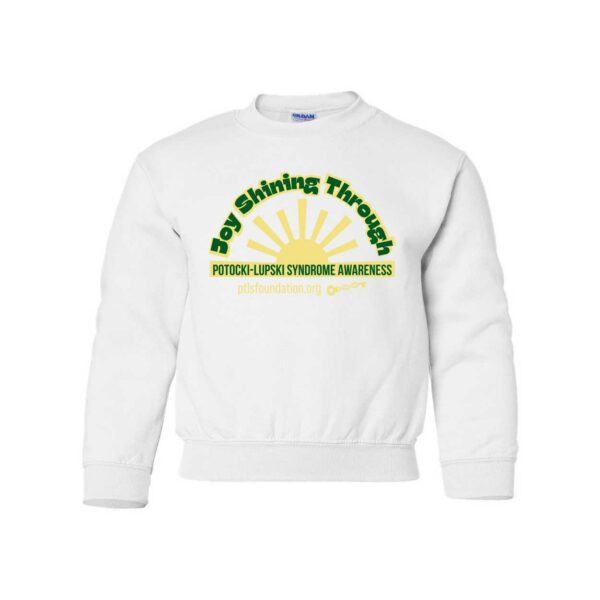 Joy Shining Through Classic Youth Crewneck Sweatshirt - White